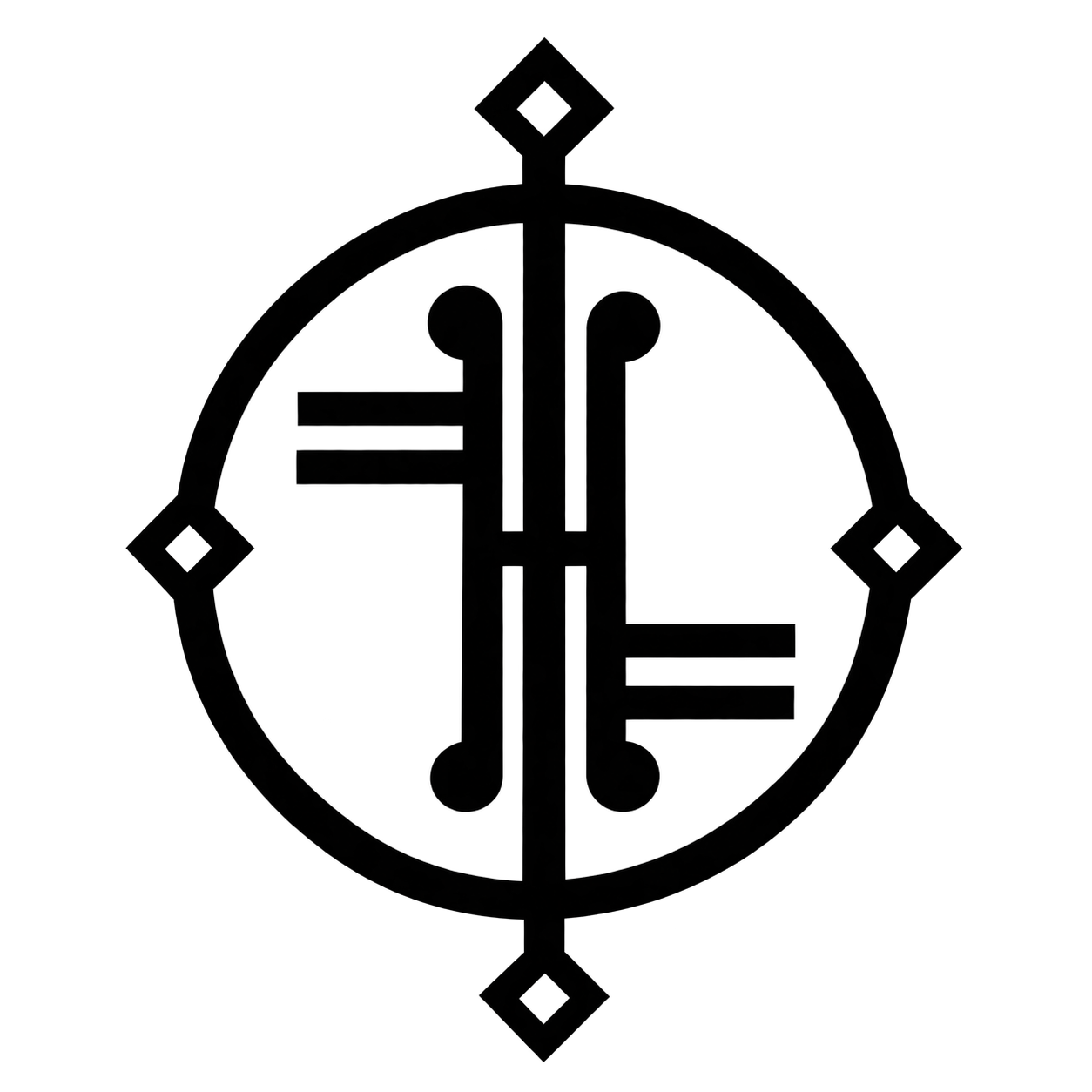 Emblème Janus-Ogham apposé sur les flacons Elixir Alchimique