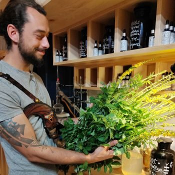 Florent présente une plante à l’atelier